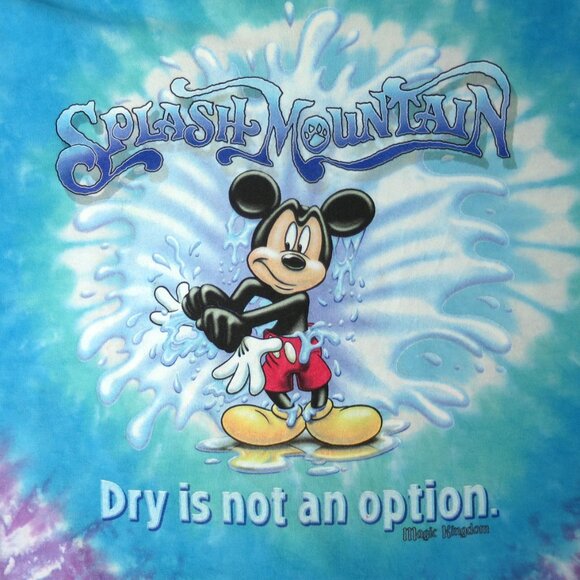 Vintage Walt Disney World Splash Mountain Tie-Dye T-Shirt Size Youth L - Picture 2 of 9